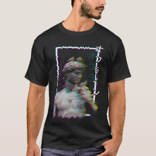 T-shirt Statue grecque ancienne vaporwave synthwave glitch