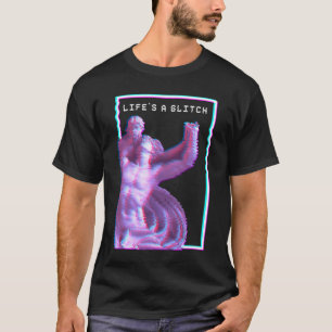 T-shirt Statue grecque antique Glitch Vaporwave esthétiqu