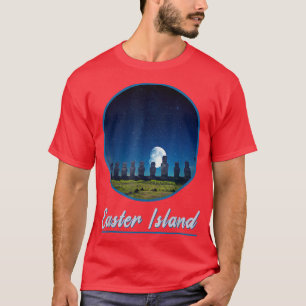 T-shirt Statue Moai Île De Pâques À La Nuit Île De Pâques8