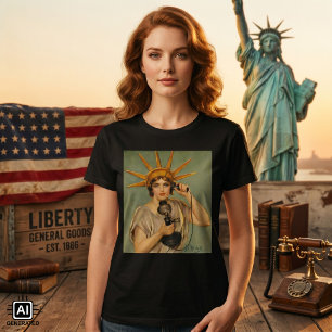 T-shirt Statue vintage de la liberté, Guerre patriotique d