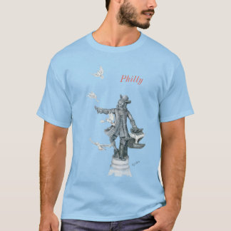 T-shirt Statue William Penn de Philly relâchant des colomb