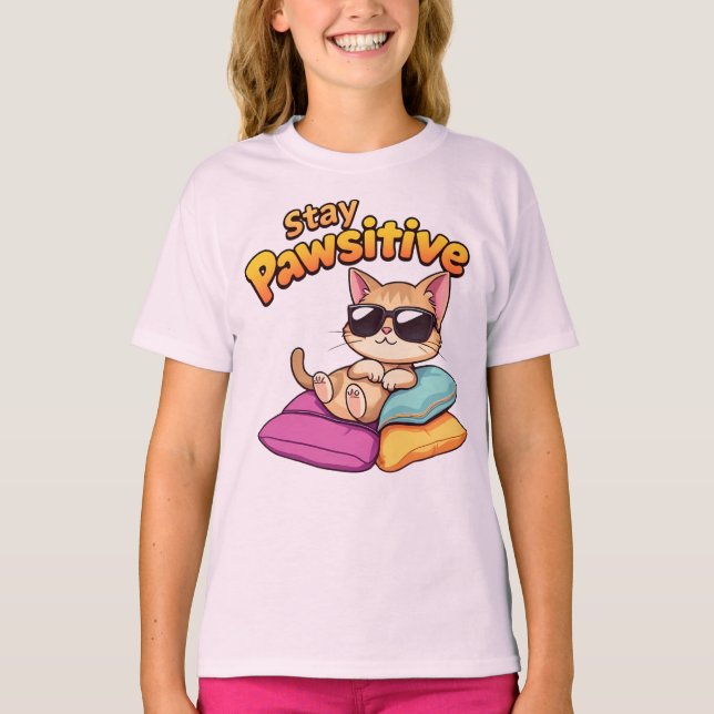 T-shirt Stay Pawsitive (Devant)