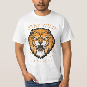 T-shirt Stay Wild Fearless Lion pour hommes   Str 