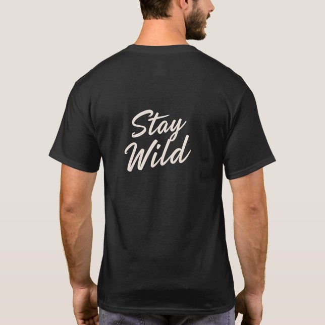 T-Shirt Stay Wild Retro Neon Typographie (Dos)