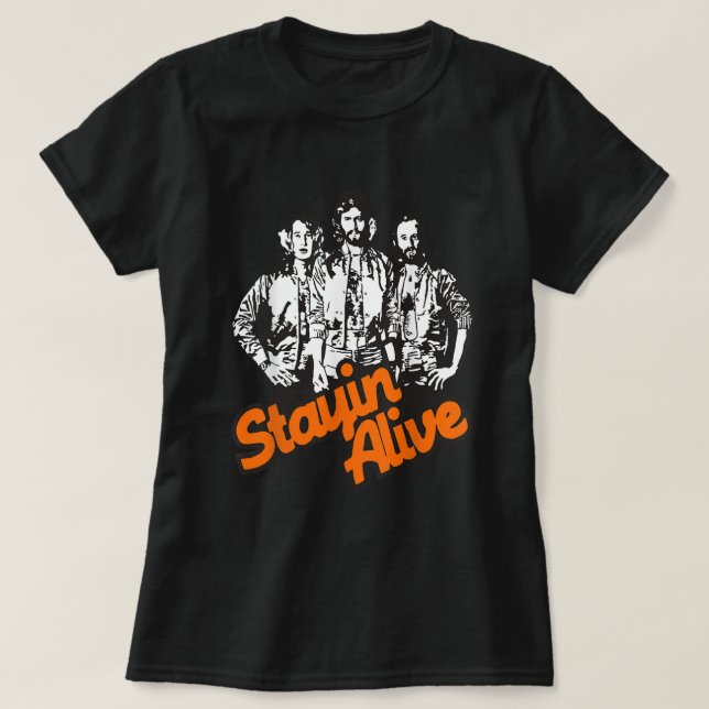 T-shirt Stayin Alive Bee Gees Band (Design devant)