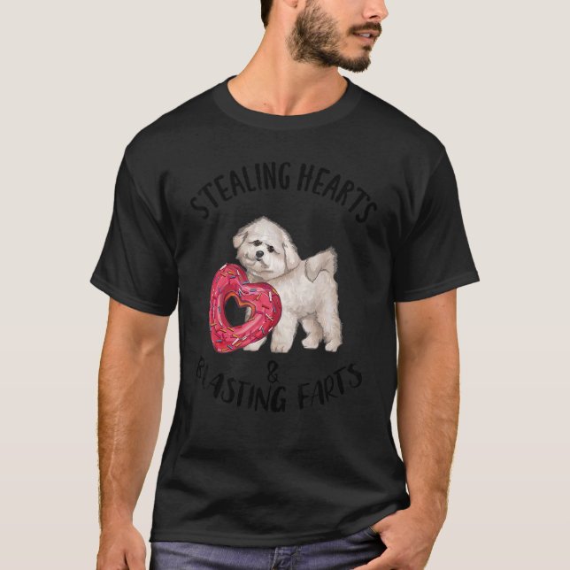 T-shirt Stealing Hearts Blasting Farts Bichons Frise Valen (Devant)