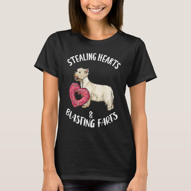 T-shirt Stealing Hearts Blasting Farts West Highland White (Devant)