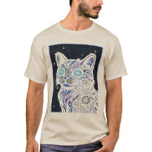 Steampunk Circuit Cat - Cyberpunk Feline Art Tee