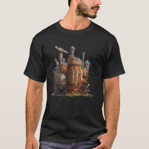 T-shirt Steampunk City Retro Scifi Mécanique Gear Cosplay