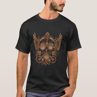 T-shirt Steampunk Clockwork Crâne conception mécanique Vin