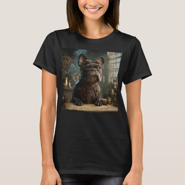 T-shirt Steampunk Frenchie (Edition 1) - Women's Basic  (Devant)