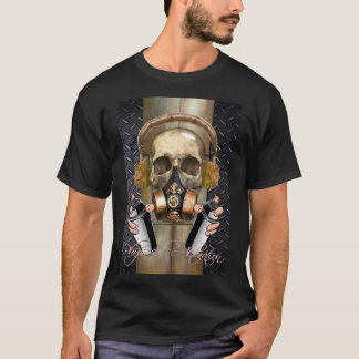 T-Shirt steampunk, graffiti skull