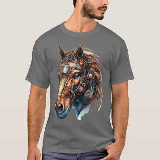 T-shirt Steampunk Horse Artistique Horse drôle