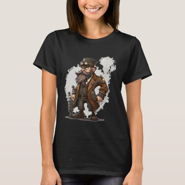 T-shirt Steampunk Inventeur Rétro Scifi Gear Mécanique Cos (Devant)