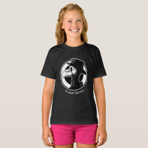 T-shirt Steampunk Plague Doctor Bird Mask B/W
