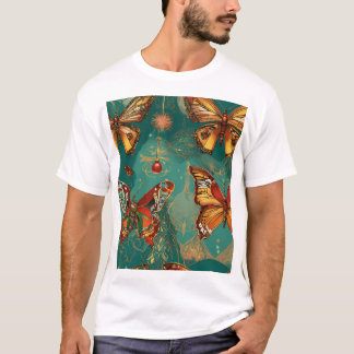 T-shirt Steampunk Skull with Butterfly Afro Hair – Basquia