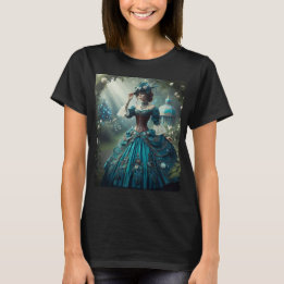 T-shirt Steampunk Vintage Victorian Lady dans un jardin