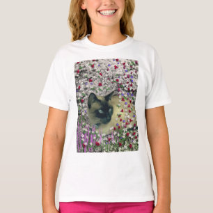 T-shirt Stella en fleurs II, chat siamois crème de