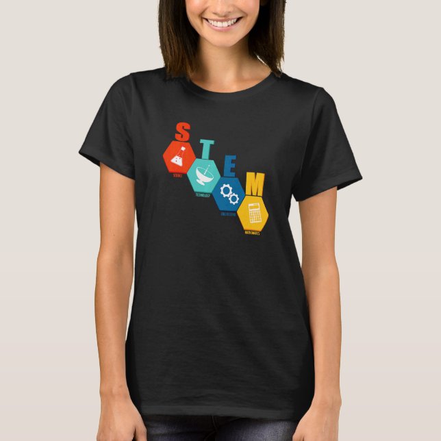 T-shirt Stem Enseignant Science Technologie Génie Math (Devant)