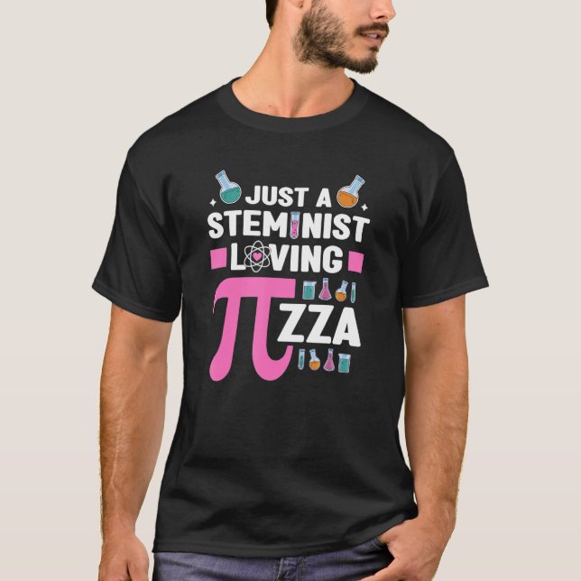 T-shirt Stéméniste Aimant Pizza Science Technologie Math S (Devant)