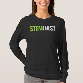 T-shirt STEMinist 3/4 V-Cou de douille (plus la taille)
