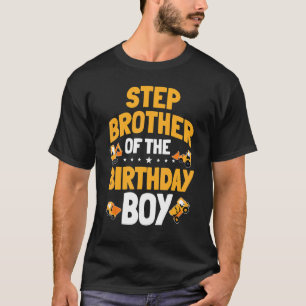 T-shirt Stepbrother De L'Anniversaire Boy Construction Tra