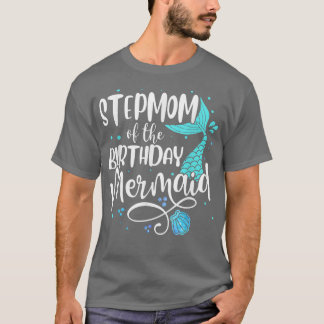 T-shirt Stepmamie De La Famille De Sirène Anniversaire Cor