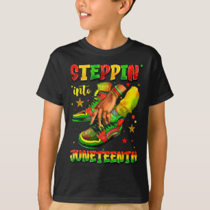 T-shirt Steppin' Into JunetDix Ancêtres Melanin Africain