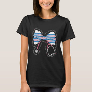 T-shirt Stethoscope Coquette Bow Ba1