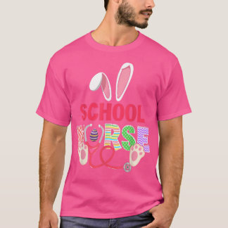 T-shirt Stethoscope Cute Bunny École Infirmière Pâques Ens