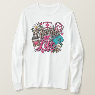 T-shirt Stéthoscope en forme de cœur à imprimé léopard Inf