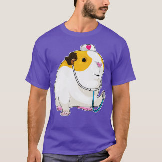 T-shirt Stethoscopes des infirmières de cochon de Guinée