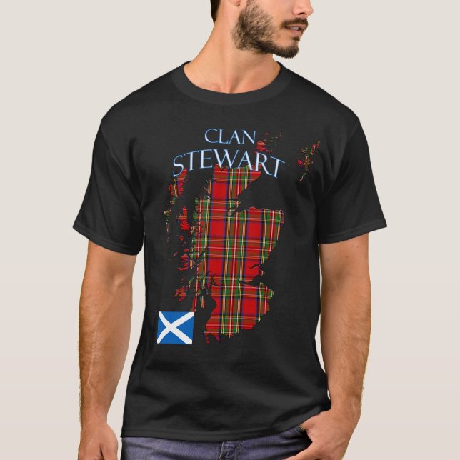 T-shirt Stewart Scottish Clan Tartan Scotland (Devant)