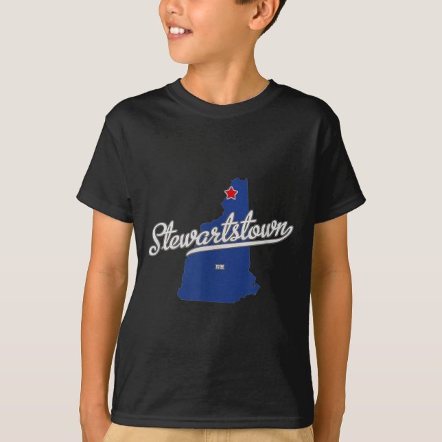 T-shirt Stewartstown New Hampshire Nh Map  (Devant)