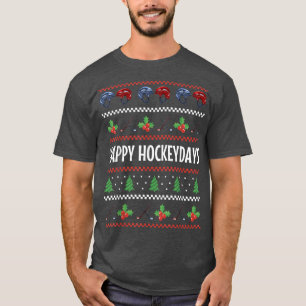 T-shirt Stick de hockey sur glace de Noël laid vacances Jo