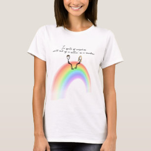 T-shirt Stick Figure Couple assis sur un arc-en-ciel