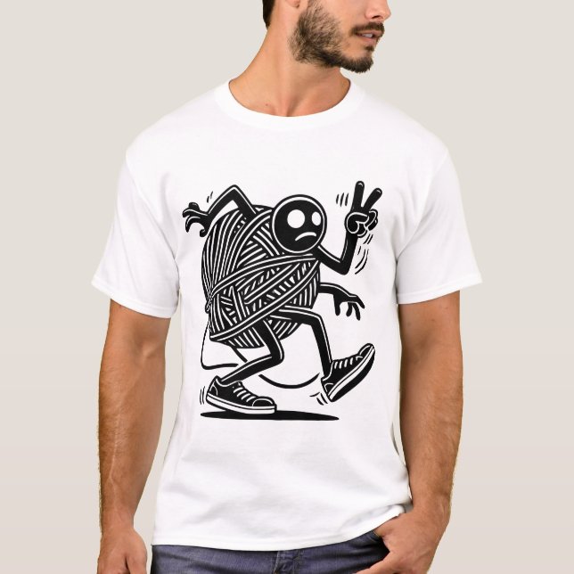 T-shirt Stick Figure en fils, humoristique et ironique (Devant)