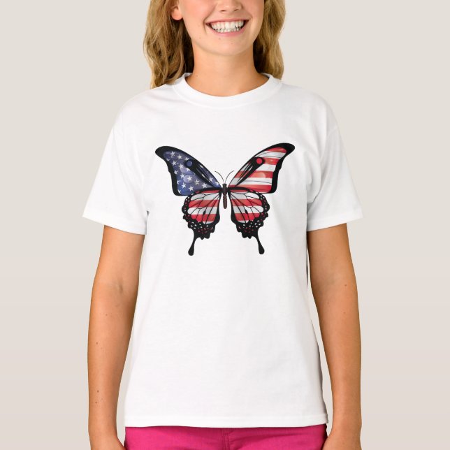 T-shirt Sticker à drapeau à queue noire américain (Devant)