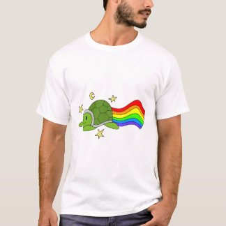 T-shirt Sticker arc-en-ciel de tortue volante