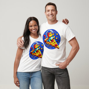 T-shirt Sticker astronaute de chat cosmique - Pizza spatia