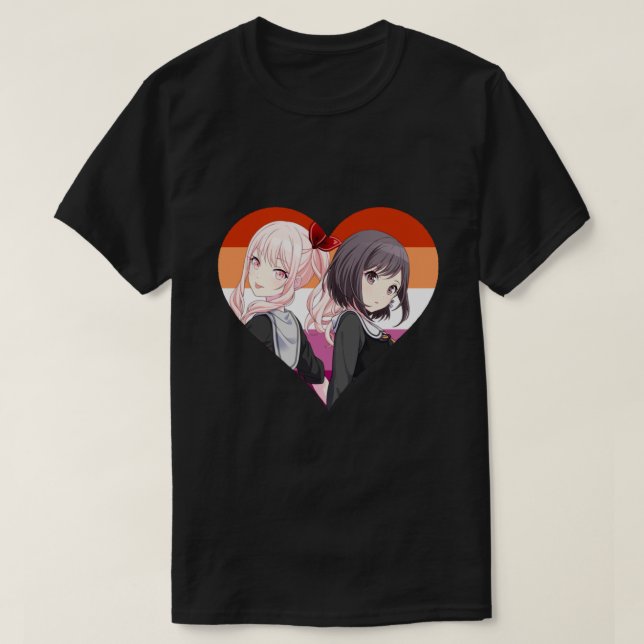 T-shirt Sticker Coeur Lesbienne Mizuki Ena (Design devant)