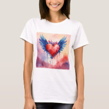 Sticker Coeur rose Design coeur femme t-shirt|
