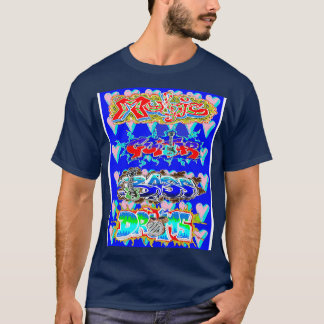 T-shirt sticker de musique graffiti bleu