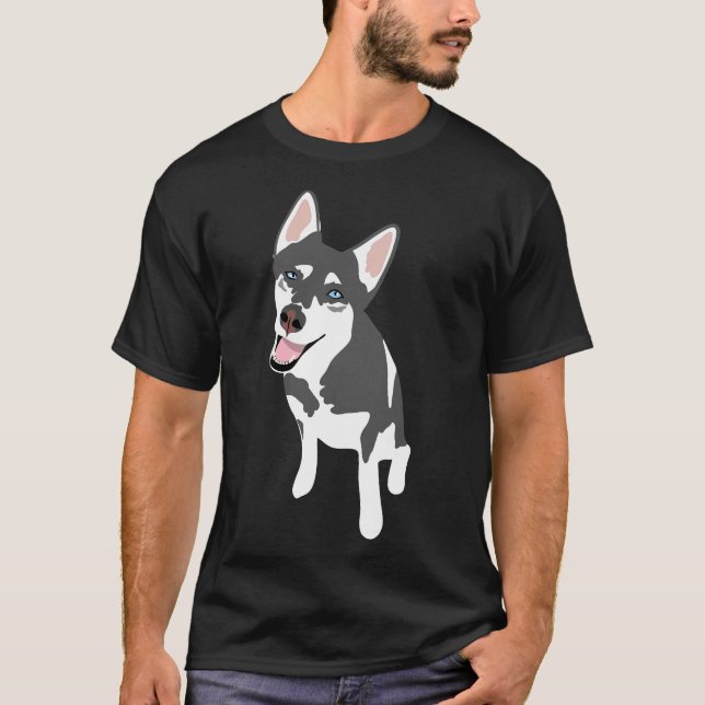 T-shirt Sticker Husky (Devant)