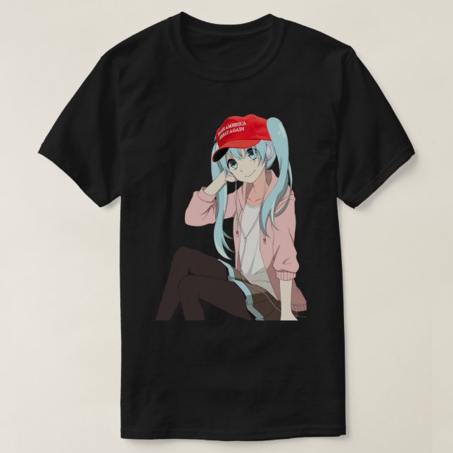 T-shirt Sticker MEME Waifu Anime Girls Pour Trump (Design devant)