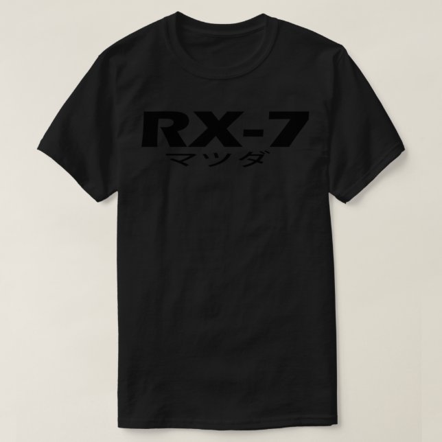 T-shirt Sticker noir du logo Mazda RX7 (Design devant)