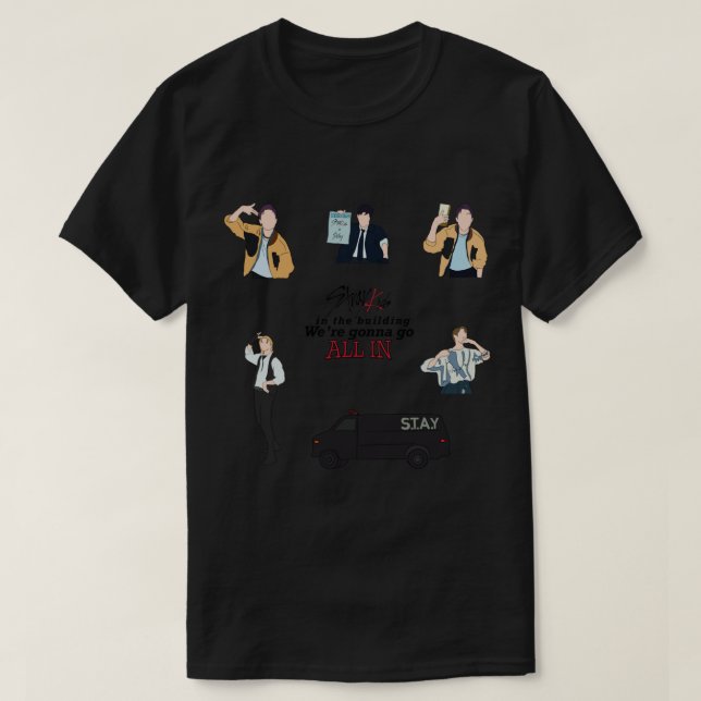 T-shirt Sticker pack - Stray Kids All in to8 membres Stick (Design devant)