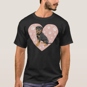 T-shirt Sticker rose Coeur Rottweiler Premium Scoop