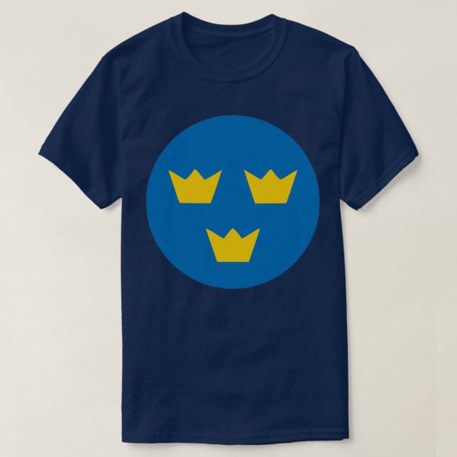 T-shirt sticker Suède avec trois couronnes Sverige tre kro (Design devant)