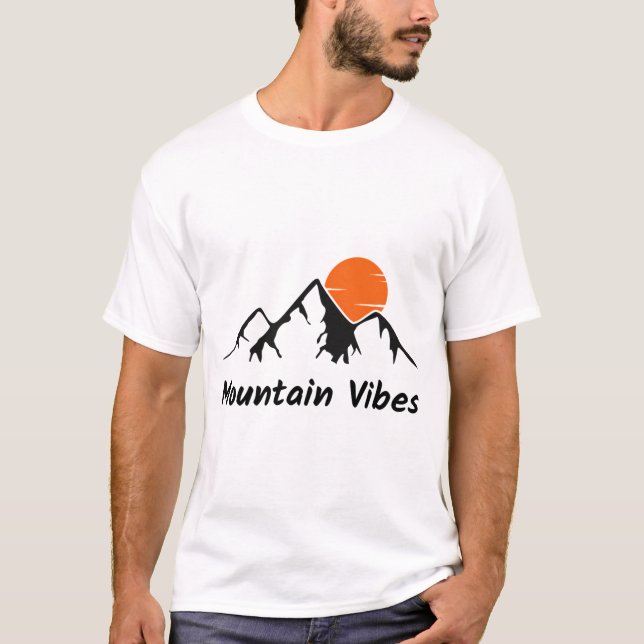 T-shirt Sticker Sunset Vibes Mountain (Devant)